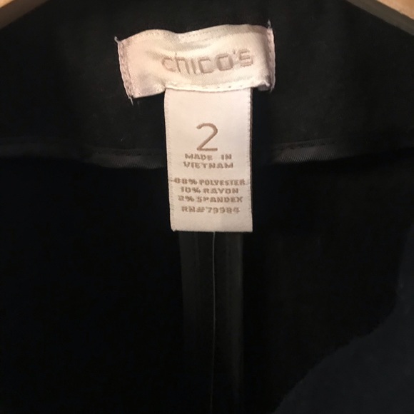 NWT Chicos Smooth Plush Daja Black Fleece Pea Coat Size 2 - Picture 6 of 11